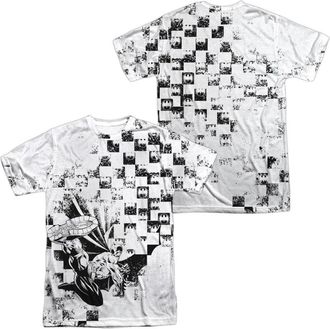 Gildan Batman Checkerboard Kick (Front/Back Print) Short Sleeve Adult 100% Poly Crew Tee / T-Shirt