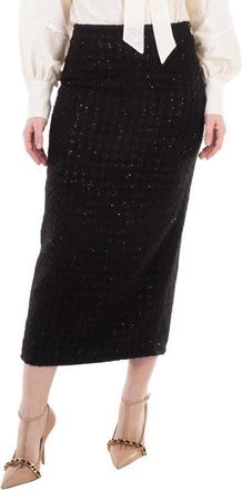 Rotate Ladies Black Boucle Maxi Skirt, Brand Size 36 (US Size 2)