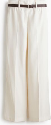 H&M Elegante Hose mit G&uuml;rtel - Cremefarben