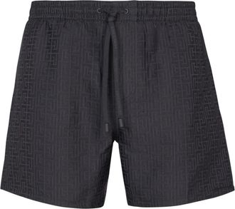 Balmain Zwembroek met monogram - Heren - Strandmode - Zwart - XL - Polyester - Badmode