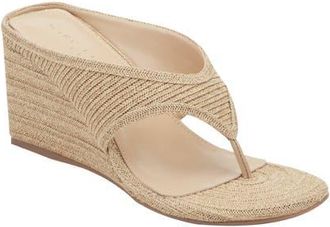 Marc Fisher Udena Wedge Flip Flop in Light Natural at Nordstrom, Size 8.5