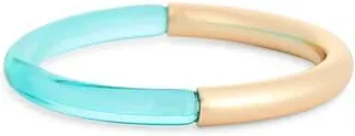 Nordstrom Rack Resin & Metal Bangle Bracelet in Turquoise- Gold at Nordstrom Rack