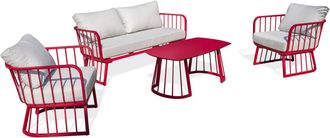 DCB Garden Sal&oacute;n de jard&iacute;n 4 plazas de aluminio