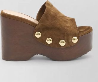 Gianvito Rossi leather studded wedge sandals