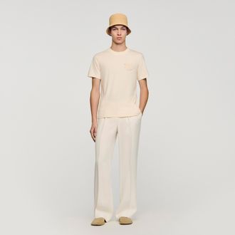 Sandro Cotton crochet flower T-shirt