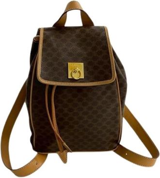 Celine Pre-owned Plastic celine-bags - Dames - Vintage Rugzakken - Bruin - ONE Size - Leer - Vintage