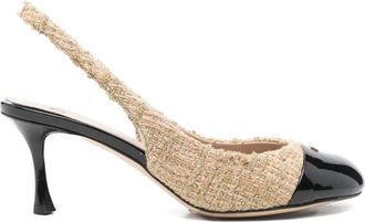 N°21 Slingback pumps met vlakken - Beige