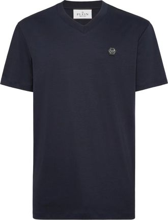 Philipp Plein Basic V-Neck T-Shirt Hexagon - Heren - T-shirts - Blauw - L - Katoen - Tops