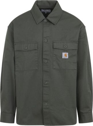 Carhartt Work in Progress Green Point Collar Logo Shirt Jacket
