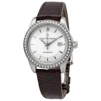 Bucherer Manero Autodate Automatic Diamond Silver Dial Watch 00.10911.08.13.11