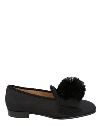 Valentino Bowow Grosgrain And Pompom Loafers