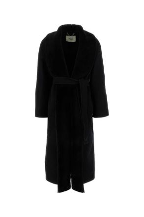 Fendi Womens Black Wool Blend Coat - Size EU 40 (Womens)