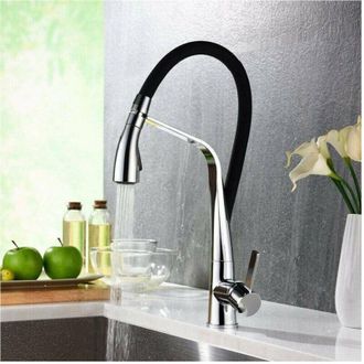 Trade Shop Trade Shop - Mezclador De Grifos De Fregadero De Cocina Con Una Sola Palanca 59590 Cailla De Cola Ducha De Mano