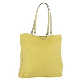 Prada Pre-owned Nylon Vintage Tote Bag - Dames - Vintage Shopper - Geel - ONE Size - Nylon - Vintage