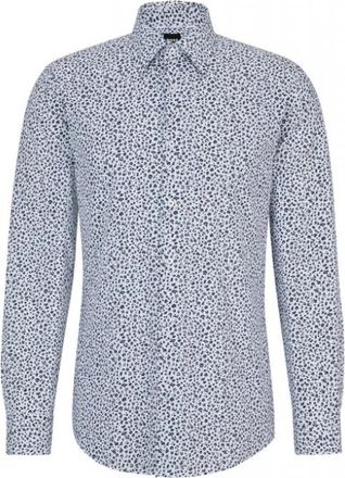 HUGO BOSS H-Hank-Kent Shirt - Heren - Zakelijke Overhemden - Blauw - 4XL - Katoen - Overhemden