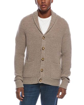 Kier + J Zig Zag Stitch Wool & Cashmere-Blend Shawl Collar Cardigan