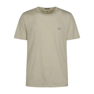 C.P. Company T-Shirts, male, Beige, Size: XL Mercerized Jersey 70/2 Gasato Short Sleeve Patch T-Shirt