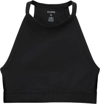 Filippa K Tops, Dames, Zwart, M, Halter Neck Crop Top