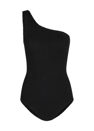 Hunza G Coverage Nancy One-shoulder Crinkle Swimsuit - Black - One Size