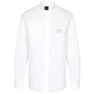 A|X Armani Exchange Poplin Shirt - Heren - Casual Overhemden - Wit - 2XL - Katoen - Overhemden