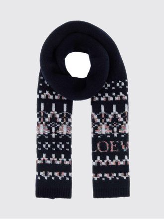 Loewe Rectangular Wool-Blend Scarf with Jacquard Logo