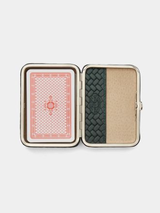 F. Hammann Woven Leather Playing Cards Set