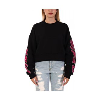 Pinko Nausicaa Sweatshirt - Dames - Sweatshirts - Zwart - L - Katoen - Hoodies & sweatvesten