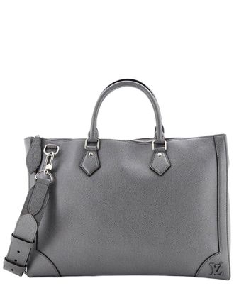 Louis Vuitton Grey Taiga Leather Slim Briefcase (Authentic Pre-Loved)