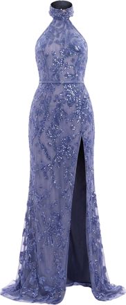 Saiid Kobeisy Halter Neck Embroidered Tulle Dress