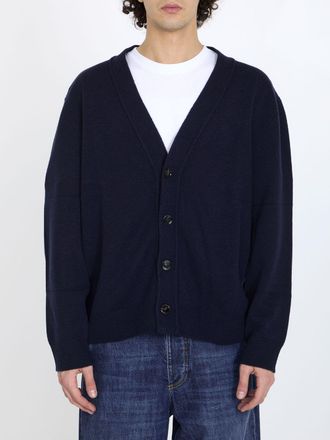 Bottega Veneta Mens Cashmere Cardigan - Navy - Size Medium