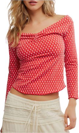Free People Gia Eyelet Top In Red
