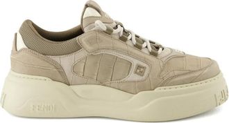 Fendi Force crocodile-effect logo sneakers - Grey