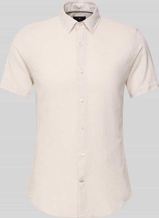 Joop Slim Fit Freizeithemd aus Baumwoll-Leinen-Mix Modell Pit in Beige, Größe 39