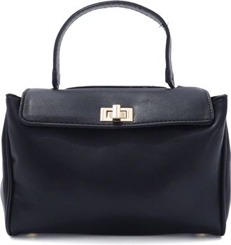 Adornia Black Handle Bag with Gold Hardware and Optional Strap