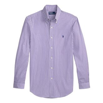 Ralph Lauren Gestreept Logo Shirt - Heren - Casual Overhemden - Paars - L - Katoen - Overhemden