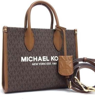 Michael Kors Brown Pvc Leather Handbag Shoulder Bag Tote Bag (Pre-Owned)