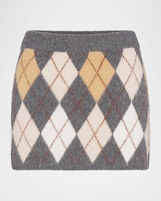 Frame Denim The Brushed Argyle Mini Skirt