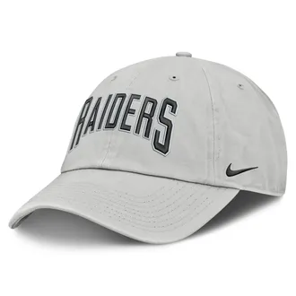 Nike Las Vegas Raiders Primetime Club Arched Nike Mens NFL Adjustable Hat in Grey | NF020BB8D-BYX