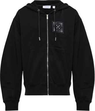 Off-white Hoodie Met Logo - Heren - Vesten met rits - Zwart - XL - Katoen - Hoodies & sweatvesten