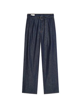 Dries Van Noten jeans met wijde pijpen en riem