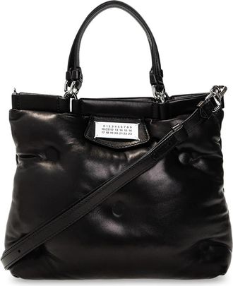 Maison Margiela Glam Slam Top Handle Tas met Crossbody Riem - Dames - Handtassen - Zwart - ONE Size - Leer - Tassen
