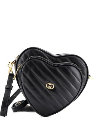 Gucci Interlocking G Heart Diagonal Quilted Leather Mini shoulder bag - Black