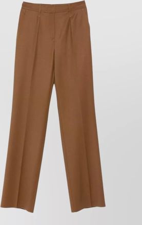 Max Mara wool pleated straight-leg tailored trousers