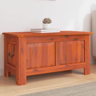 vidaXL Ba&uacute;l De Almacenamiento Con Tapa Madera Maciza De Acacia Marr&oacute;n Vidaxl