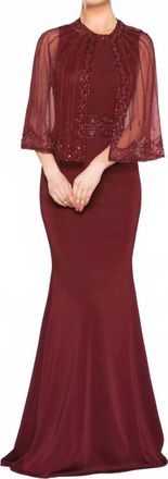 Colors Dress Marsoni Cape Gown In Mink