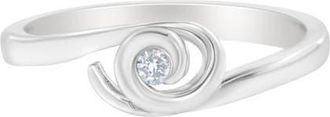 House of Brilliance 10K Gold Diamond Accent Swirl Promise Ring in White Gold at Nordstrom, Size 8