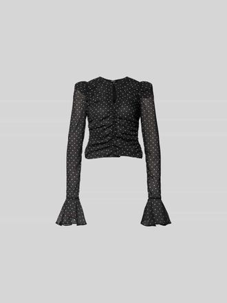 Rotate Slim Fit Bluse mit Raffungen in Black, Gr&ouml;&szlig;e 38