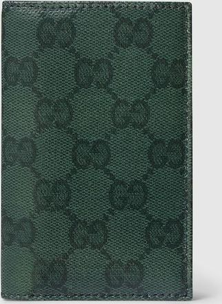 Gucci Essence Classic Card Case, Green, Original GG Fabric