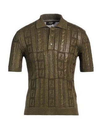 Tシャツ・カットソー FENDI Army Green Wool Polo Shirt Shirt Cotton Green | Fendi