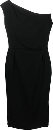Alexandre Vauthier one-shoulder draped midi dress - women - Viscose/Polyester - 40 - Black